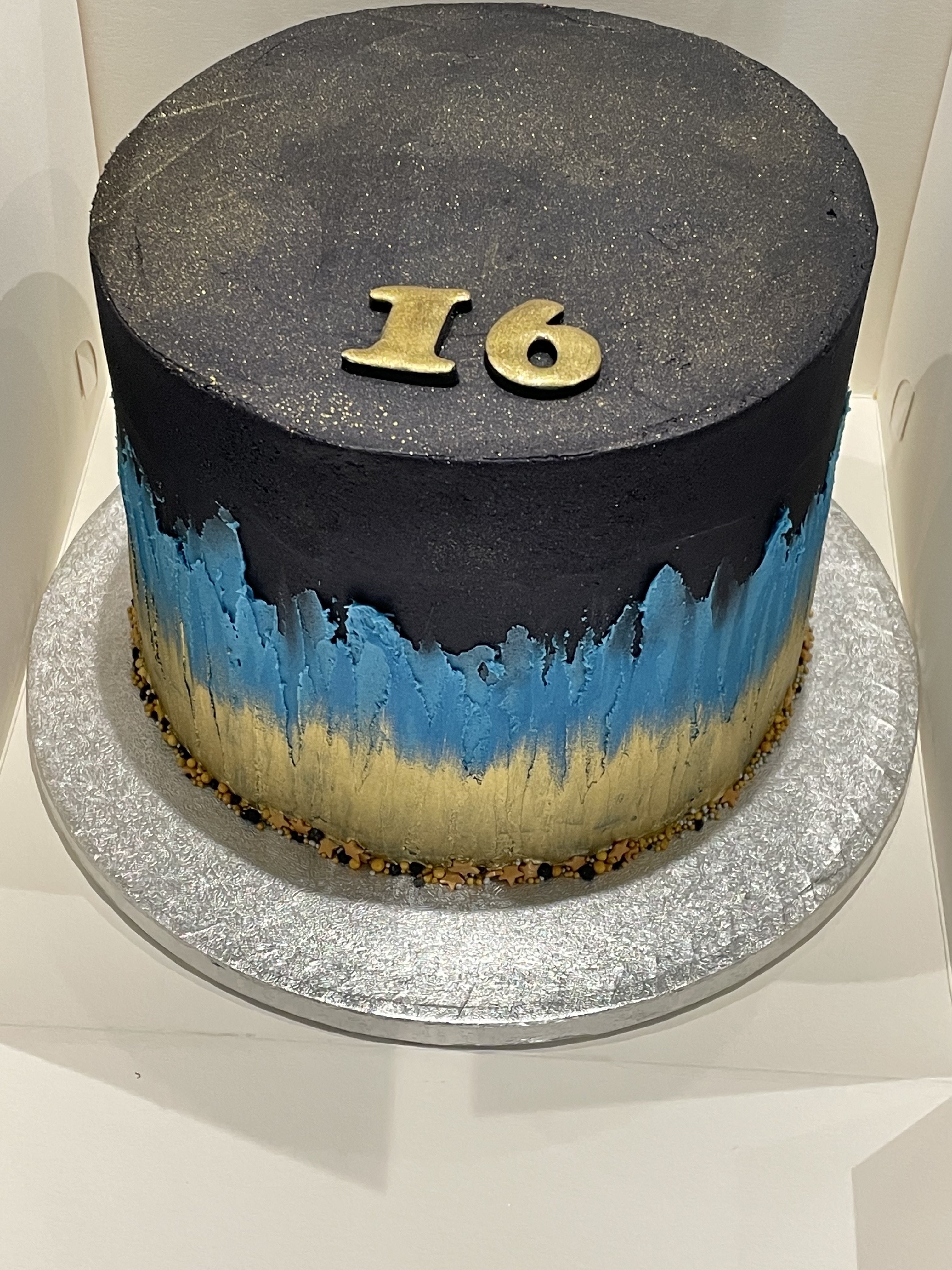 NAVY FLAME OCCASION CAKE