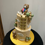 TEDDY AND CLOUDS BABY SHOWER CAKE
