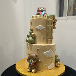 TEDDY AND CLOUDS BABY SHOWER CAKE
