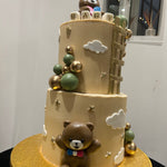 TEDDY AND CLOUDS BABY SHOWER CAKE