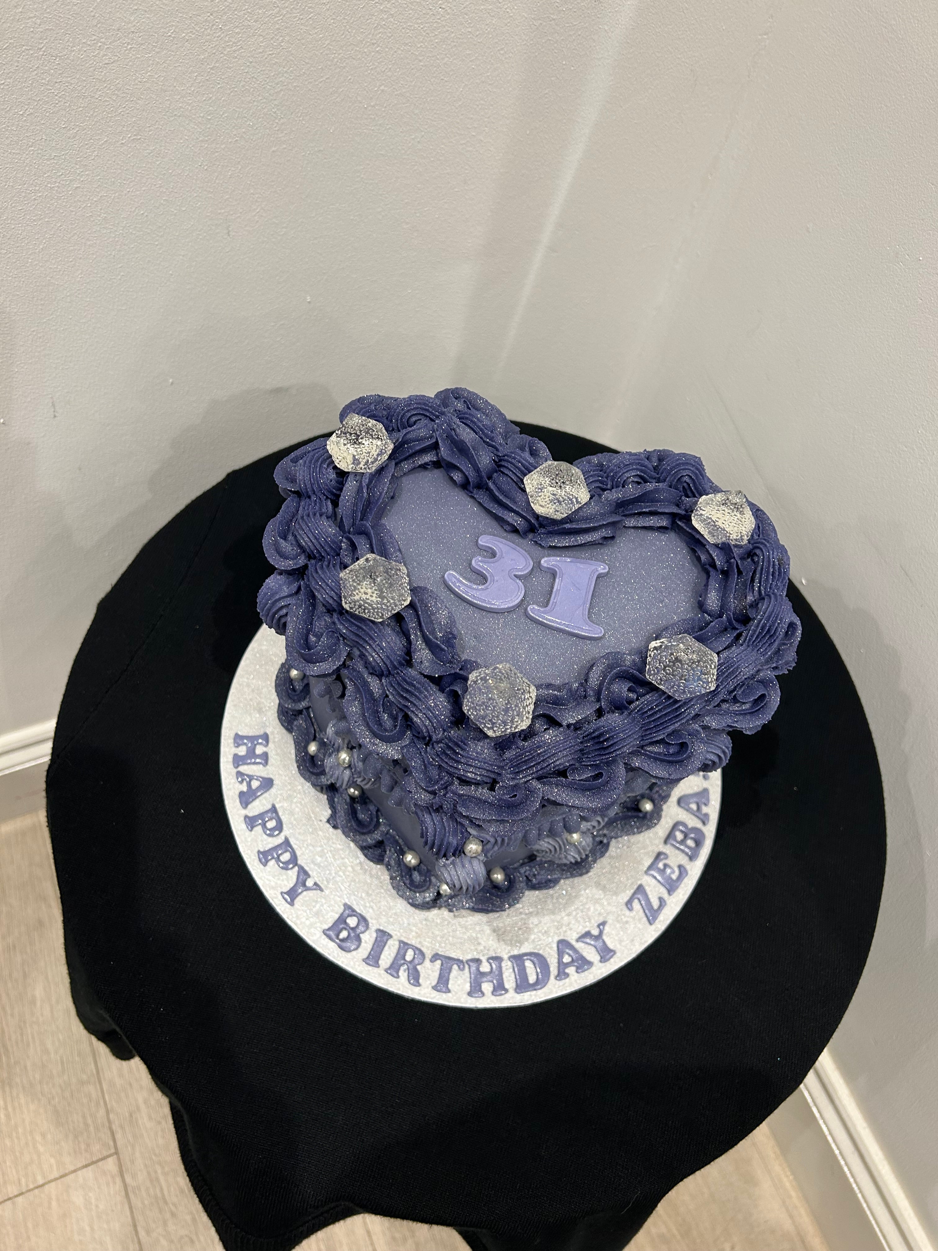 LILAC CRYSTAL HEART CAKE