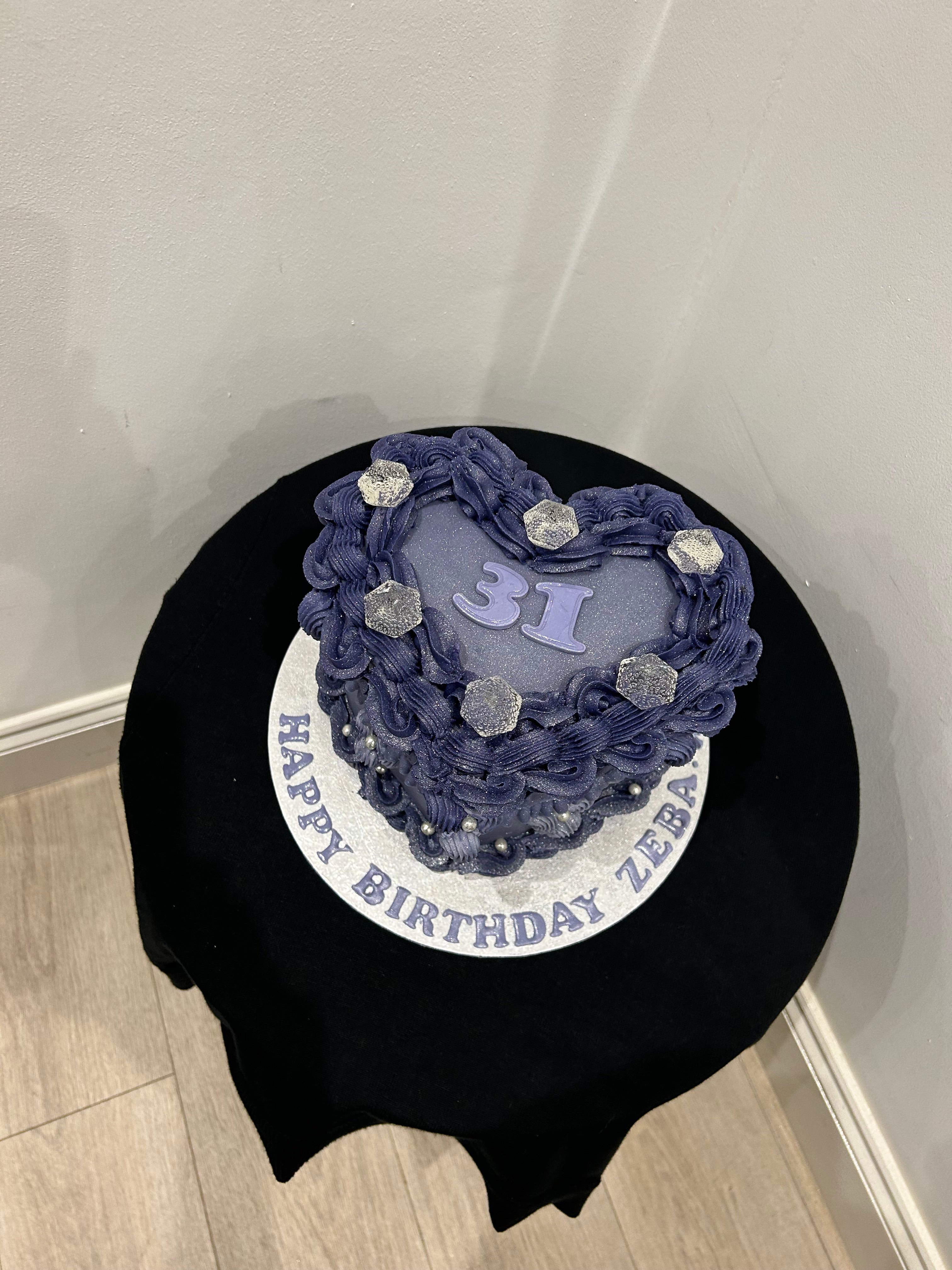 LILAC CRYSTAL HEART CAKE