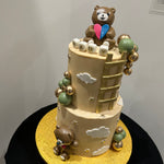 TEDDY AND CLOUDS BABY SHOWER CAKE