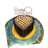 GOLD BALL HEART WITH WAFERS CAKE