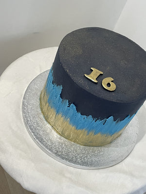 NAVY FLAME OCCASION CAKE
