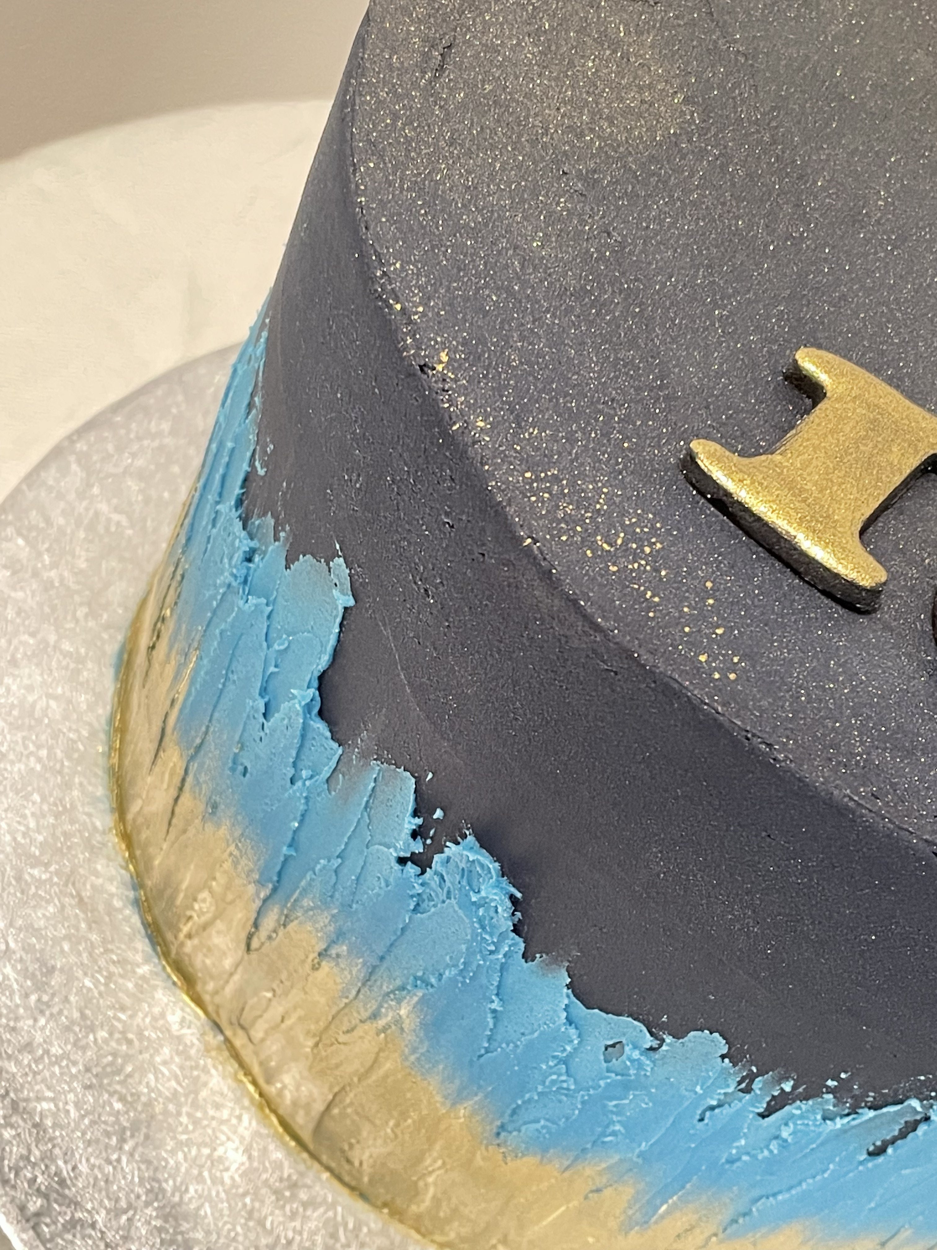 NAVY FLAME OCCASION CAKE
