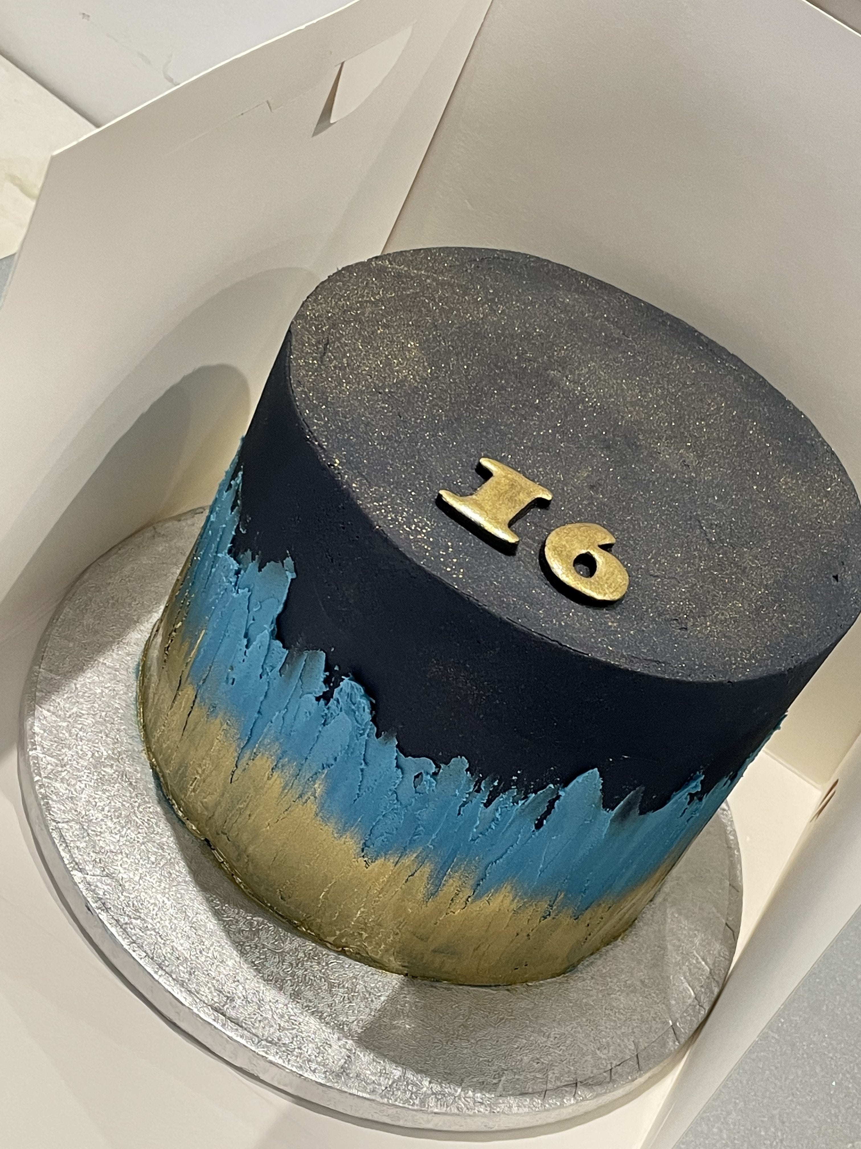 NAVY FLAME OCCASION CAKE