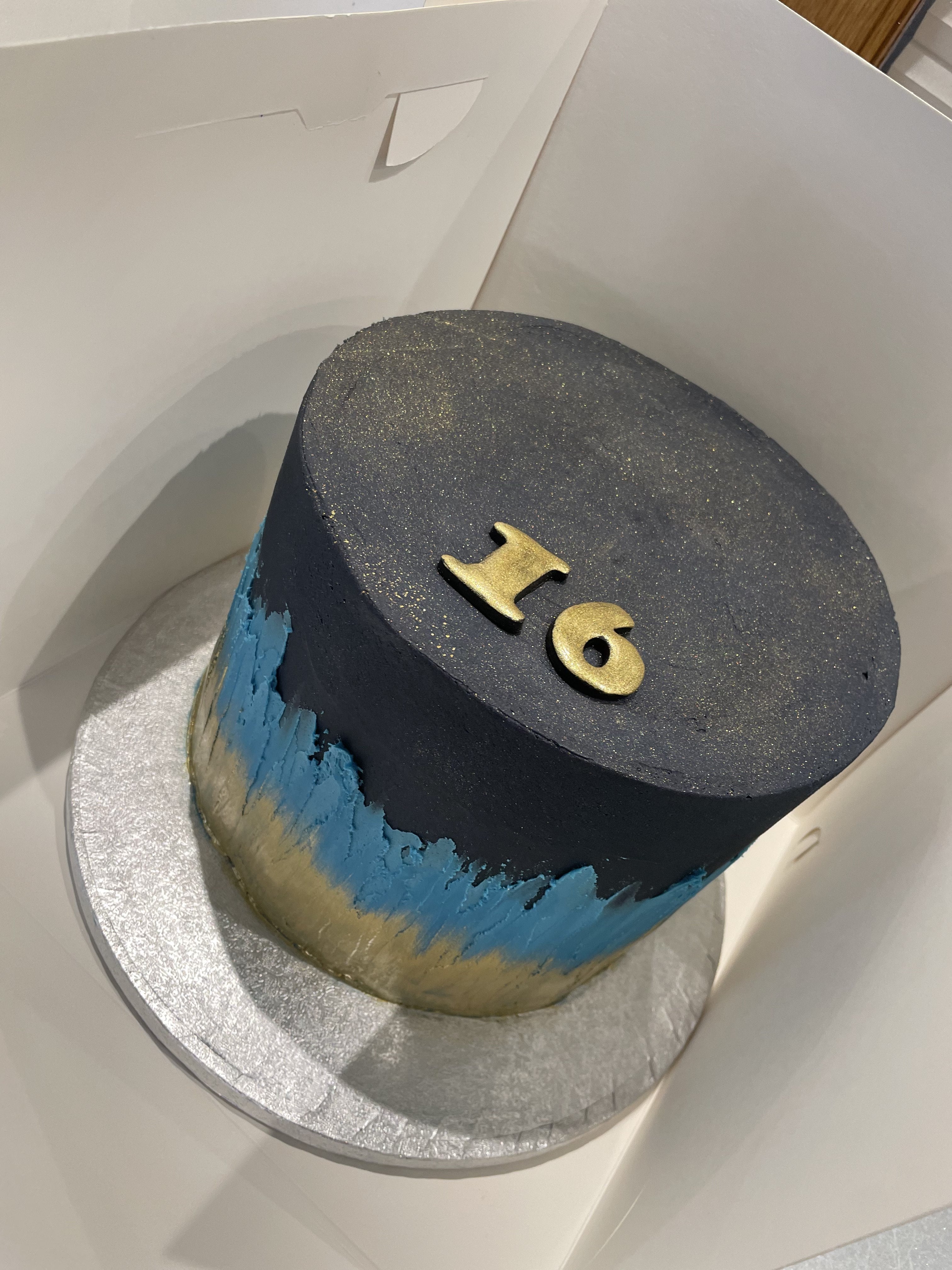 NAVY FLAME OCCASION CAKE