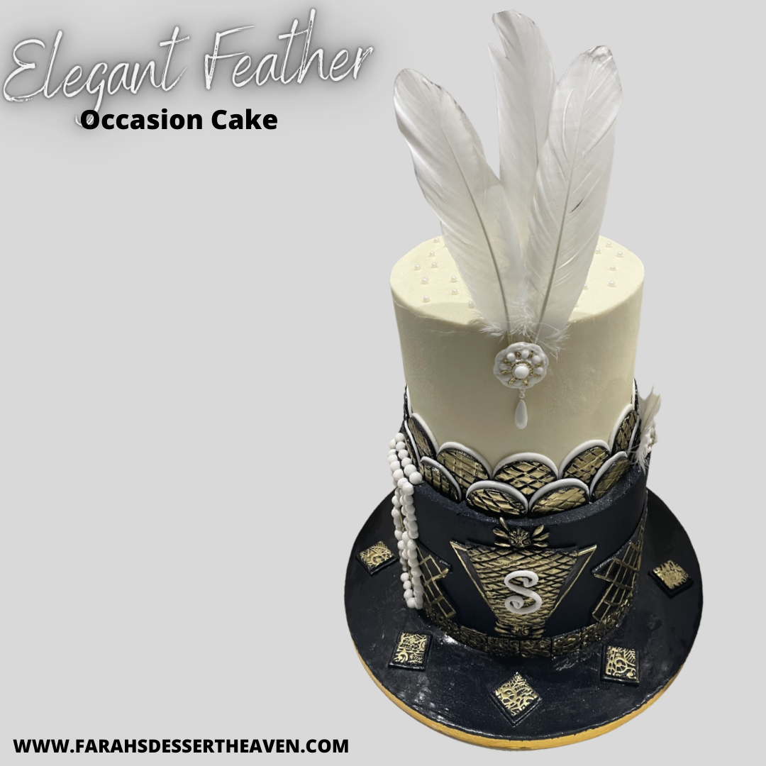 ELEGANT FEATHER OCCASION CAKE
