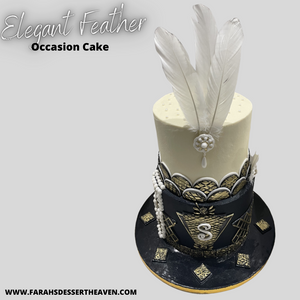 ELEGANT FEATHER OCCASION CAKE