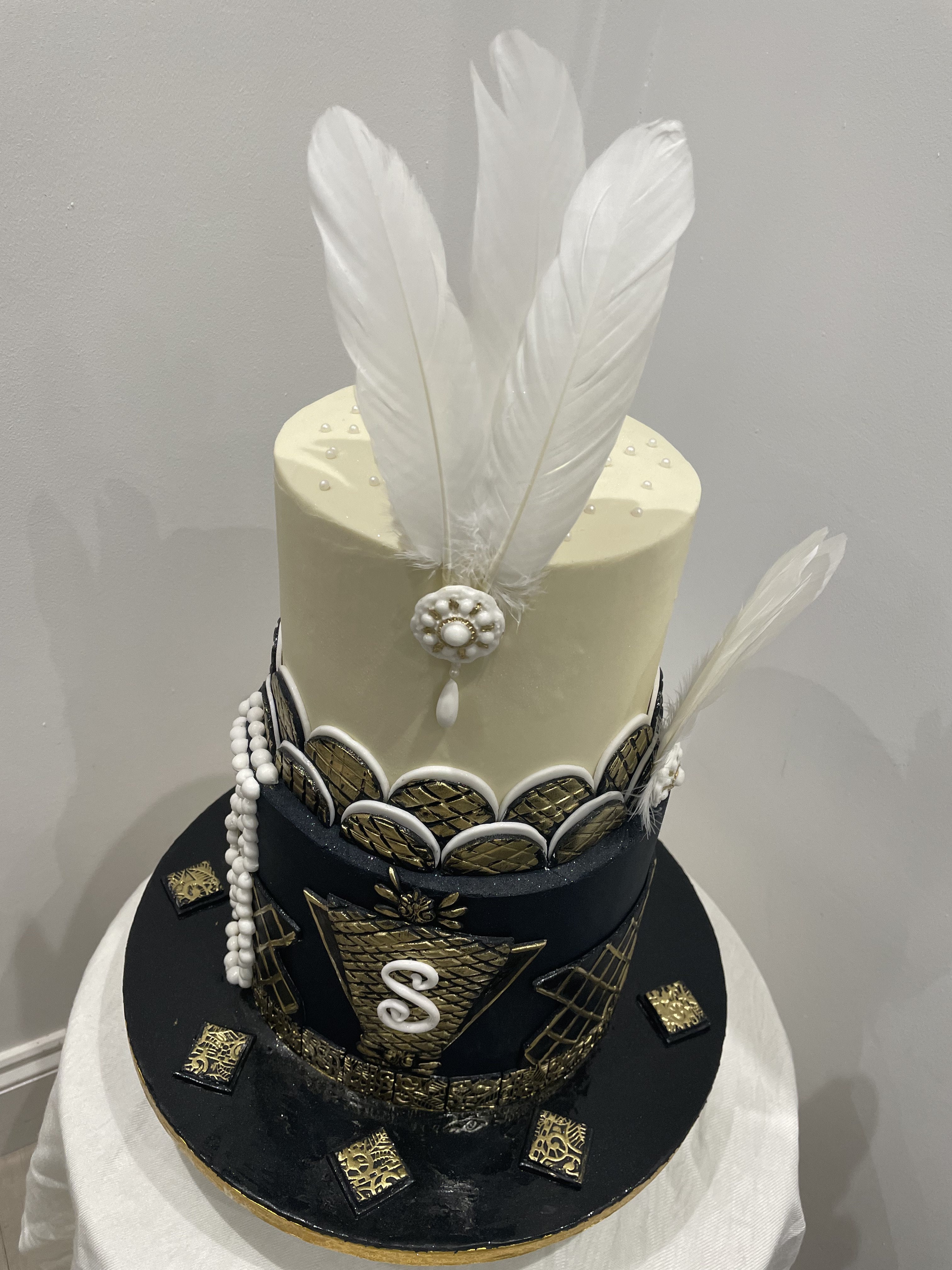 ELEGANT FEATHER OCCASION CAKE