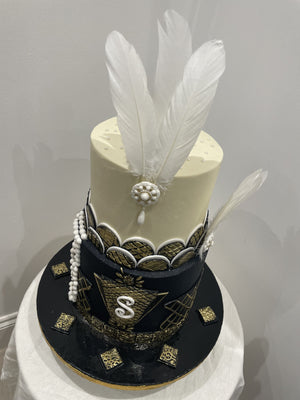ELEGANT FEATHER OCCASION CAKE