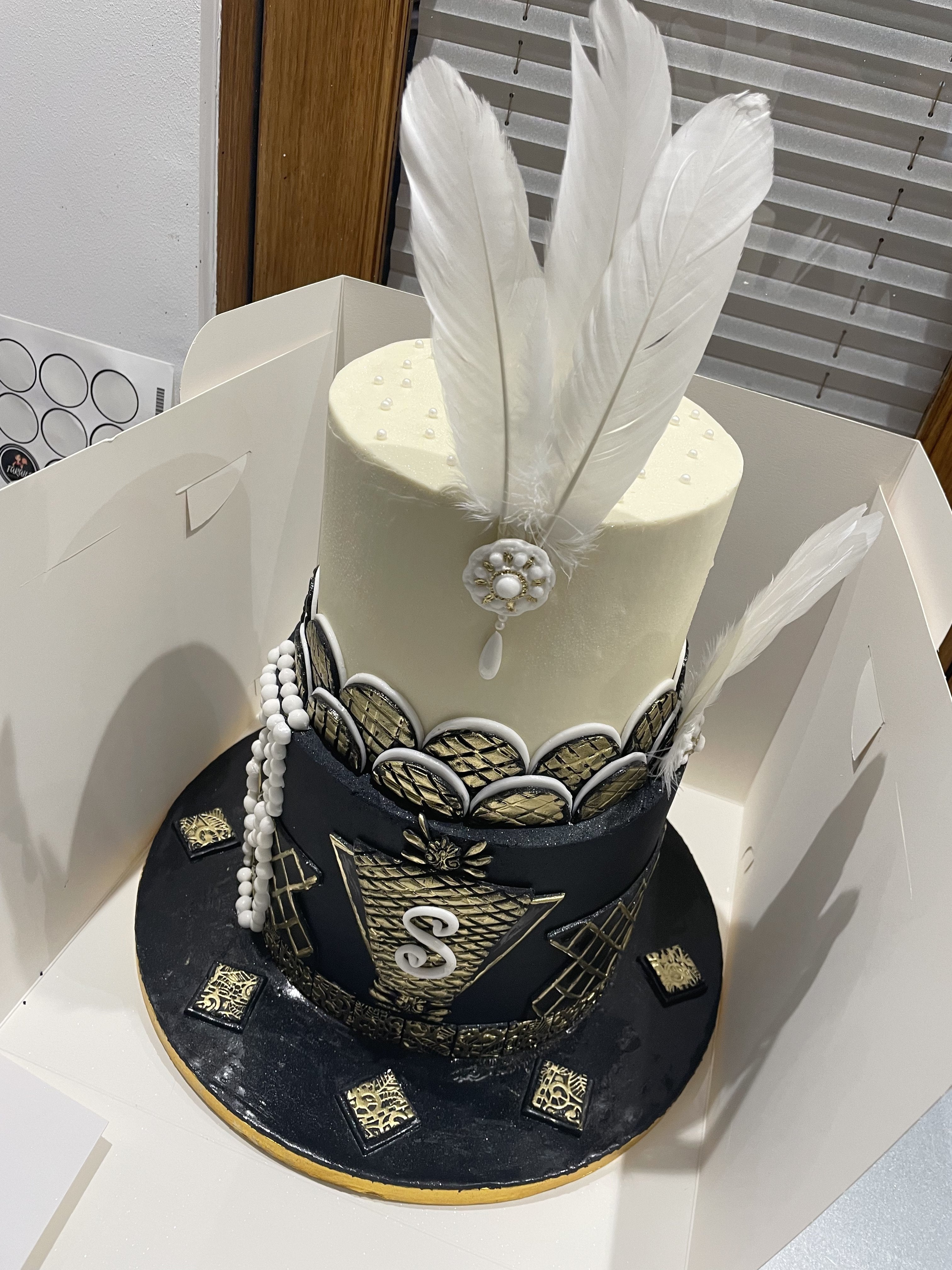 ELEGANT FEATHER OCCASION CAKE
