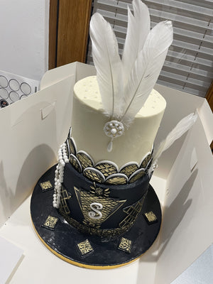 ELEGANT FEATHER OCCASION CAKE