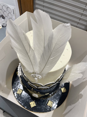 ELEGANT FEATHER OCCASION CAKE