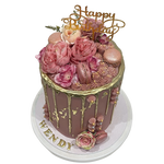 GOLD DRIP PINK KISS CAKE