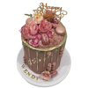 GOLD DRIP PINK KISS CAKE