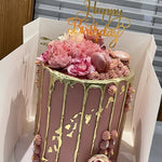 GOLD DRIP PINK KISS CAKE