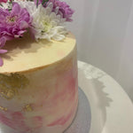 PINK & GOLD FLOWER CAKE