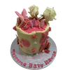 PINK BUTTERFLY & ROSE CAKE