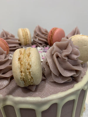 LILAC PEARL MACAROON DRIP CAKE