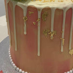 PEACHY FEATHER WHITE DRIP CAKE