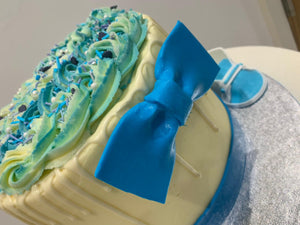 BABY BOY TIE & BOOTIES CAKE