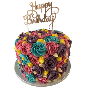 MULTI-COLOURED ROSETTE CAKE