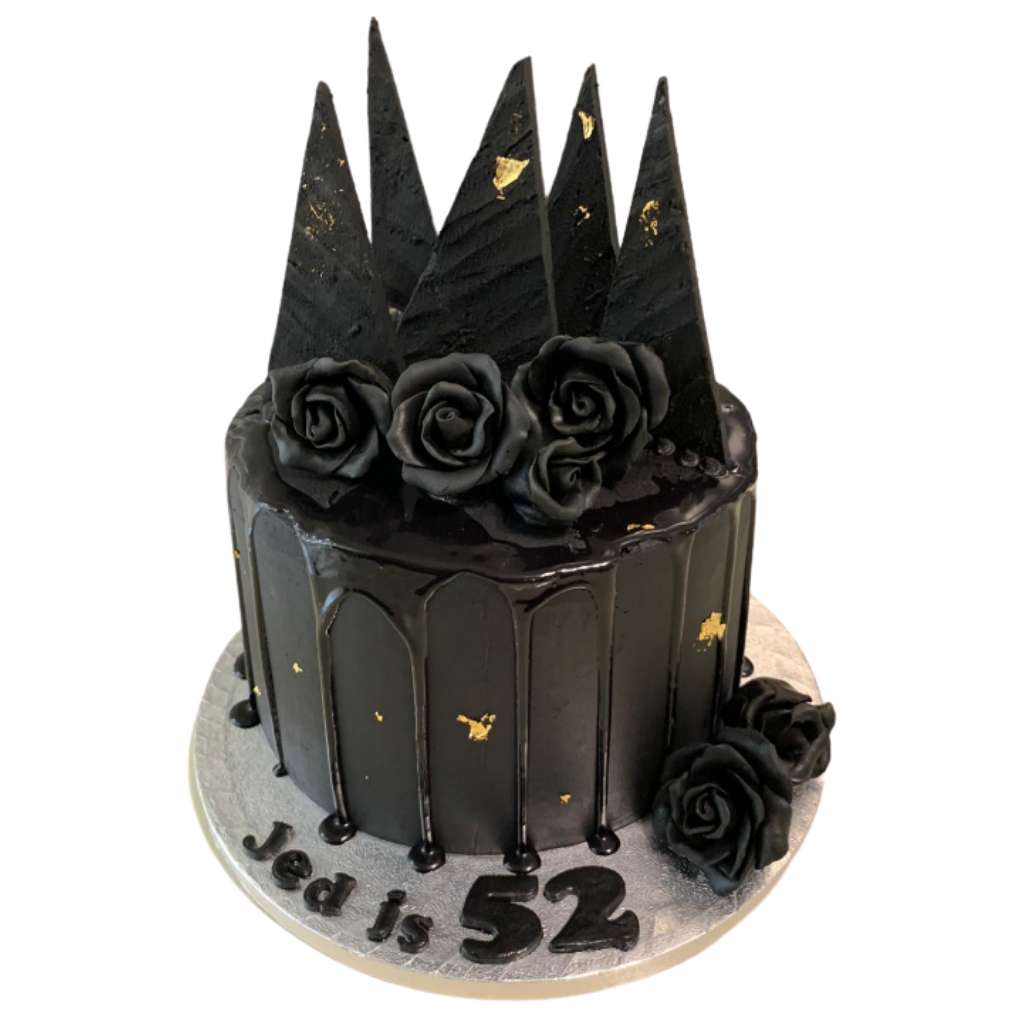 BLACK SHARD & GOLD LEAF CAKE