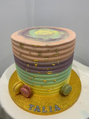 PASTEL GROOVE GOLD LEAF CAKE
