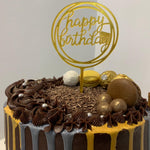 GOLD SILVER DOUBLE DRIP CAKE