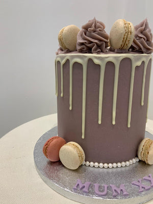 LILAC PEARL MACAROON DRIP CAKE