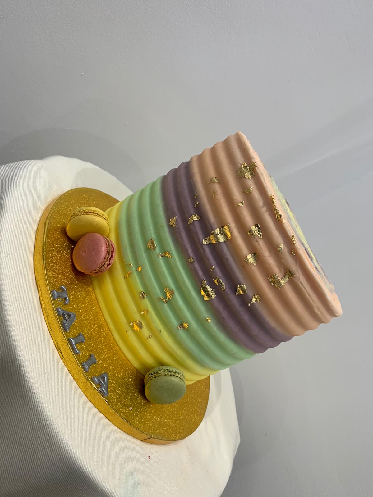 PASTEL GROOVE GOLD LEAF CAKE