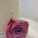 IVORY PEARL ROSE CAKE