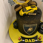 SPORTS CAR WITH SAIL CELEBRATION CAKE