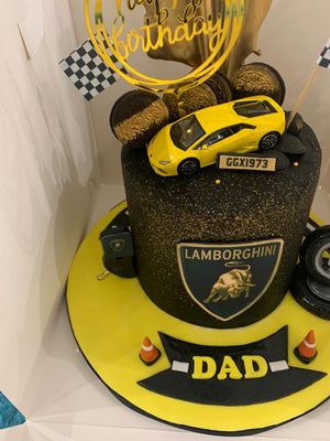 SPORTS CAR WITH SAIL CELEBRATION CAKE