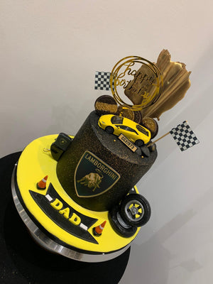 SPORTS CAR WITH SAIL CELEBRATION CAKE