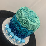 BLUE BLOCKS ROSETTE CAKE