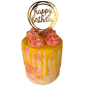 SUNSHINE AND ROSE DRIP CAKE
