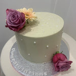 IVORY PEARL ROSE CAKE
