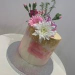 PINK & GOLD FLOWER CAKE