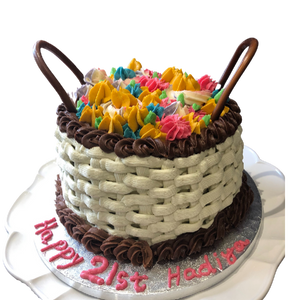 FLOWERS IN BASKET CAKE
