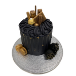 BLACK DRIP WITH ROSES CAKE