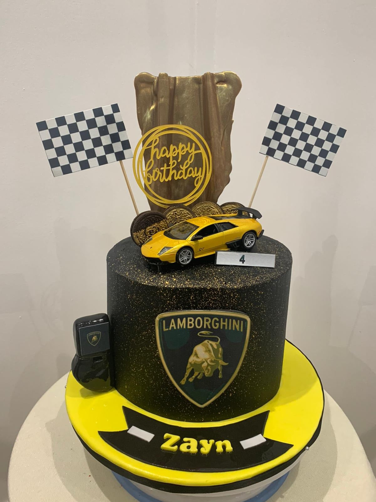 SPORTS CAR WITH SAIL CELEBRATION CAKE