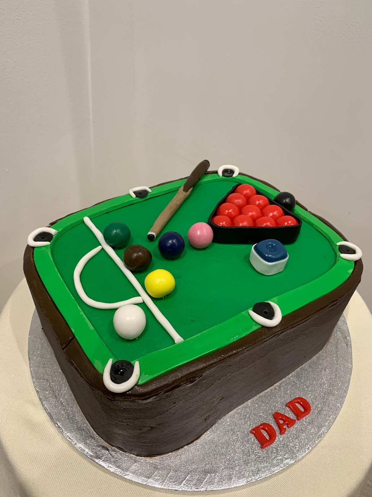 SNOOKER THEME CAKE