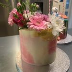 PINK & GOLD FLOWER CAKE