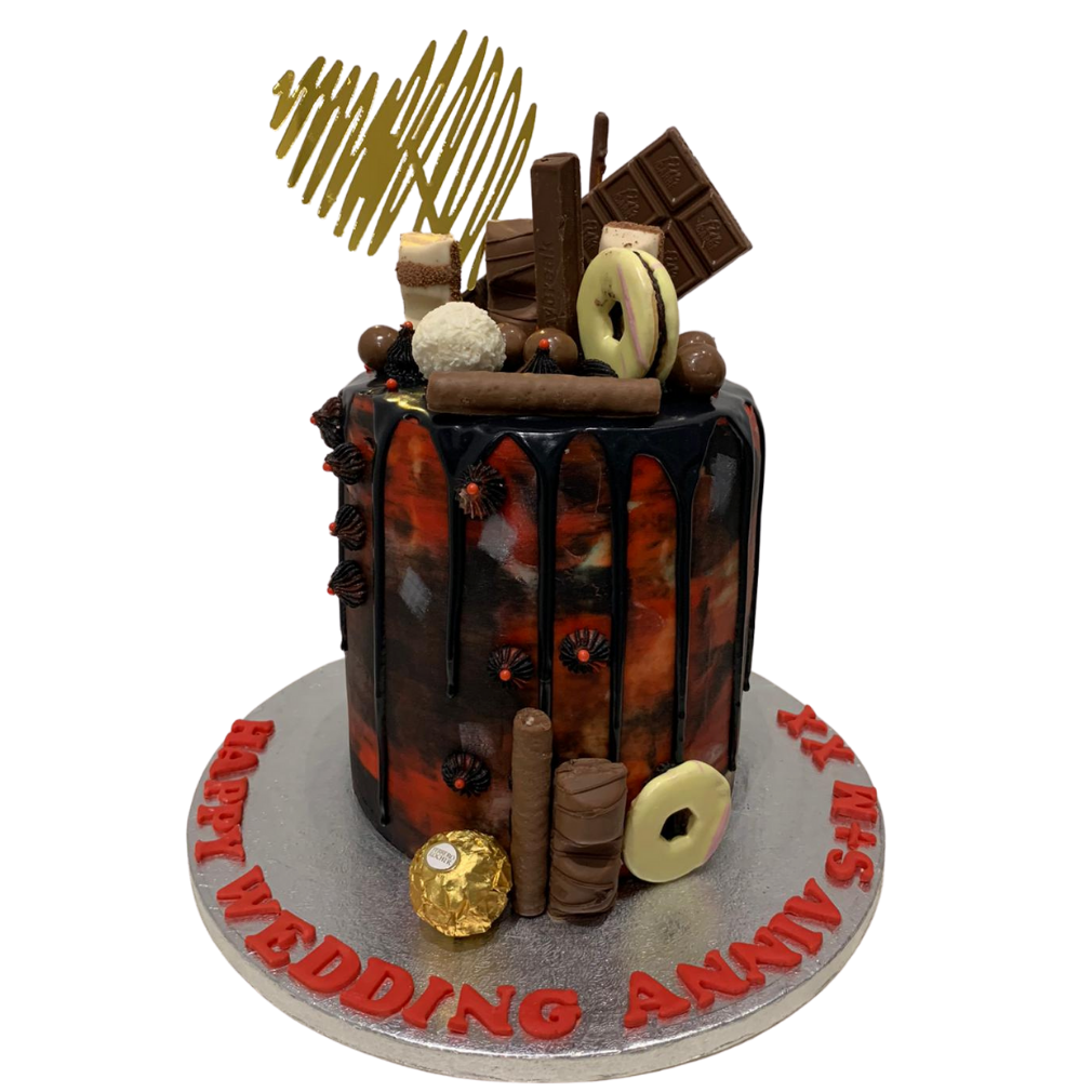 BLACK & RED ART DRIP CAKE