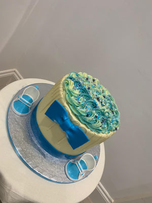 BABY BOY TIE & BOOTIES CAKE