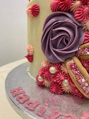 BISCUIT SWIRLS - BUTTERCREAM ROSE CAKE