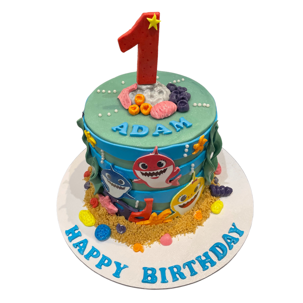 BABY SHARK THEME CAKE